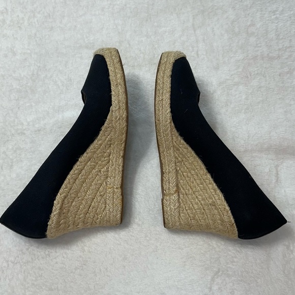 J. Crew Black Seville Espadrille Canvas Jude Wedges Size 9 - Picture 8 of 15